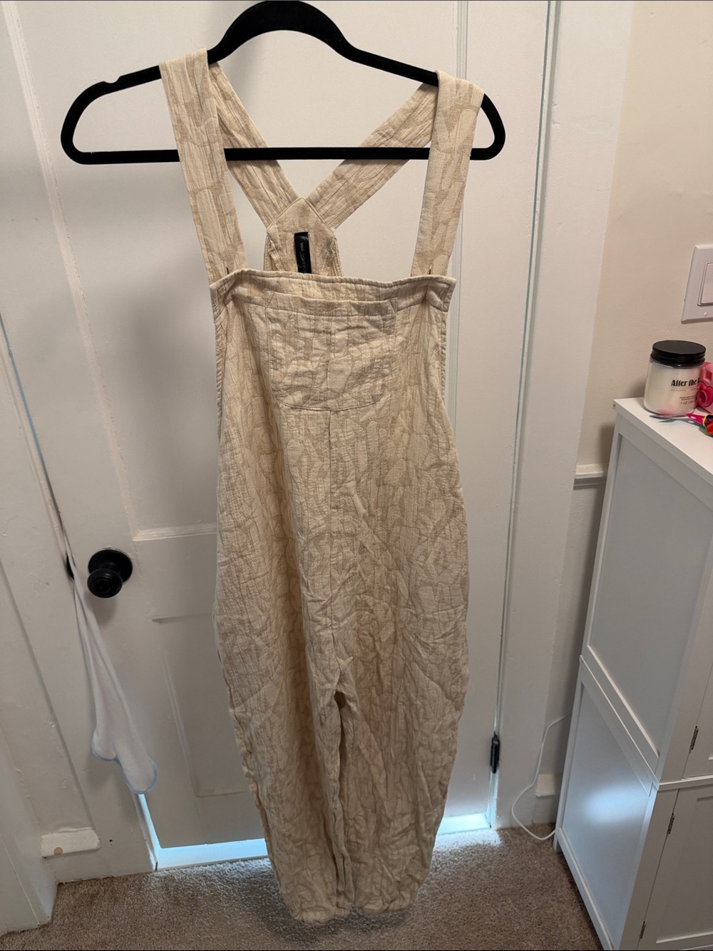Smash + Tess Cream Textured Crossback Jumpsuit